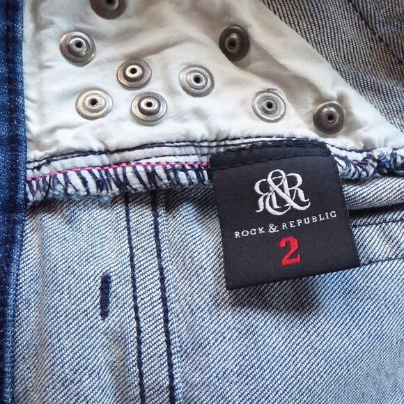 ROCK & REPUBLIC PIXIE Womens denim shorts size 2 - Picture 6 of 6